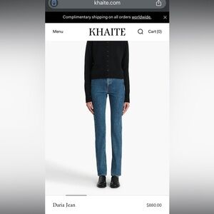 KHAITE Daria Jeans in Dark Blue/Indigo